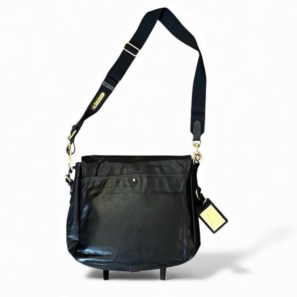 RALPH LAUREN COLLECTION Purple Lable, black leather messenger bag, NWT - Picture 3 of 16